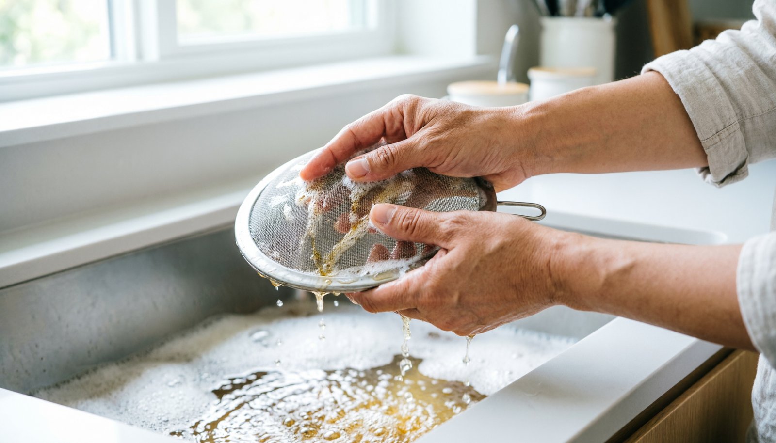 Nettoyage d'un filtre métallique de hotte de cuisine